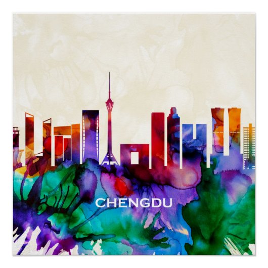 Chengdu Skyline Poster (Vorderseite)