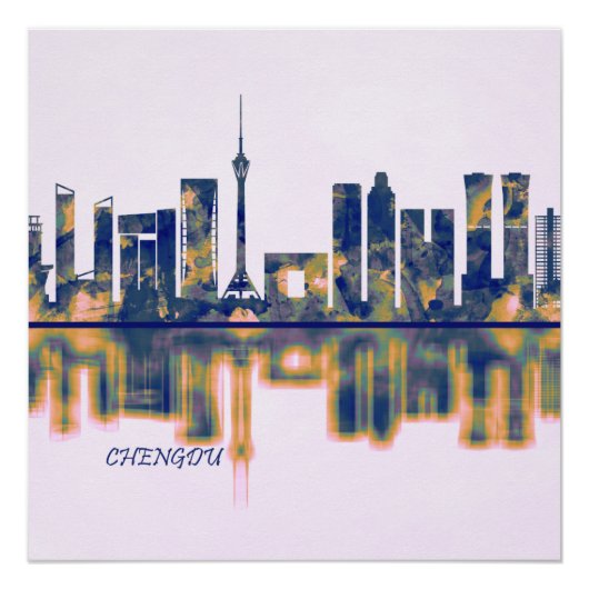 Chengdu Skyline Poster (Vorderseite)