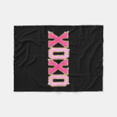 Chenille Patch Sparkling Xoxo Valentinstag Herz Fleecedecke (Vorderseite (Horizontal))