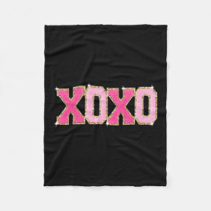 Chenille Patch Sparkling Xoxo Valentinstag Herz Fleecedecke