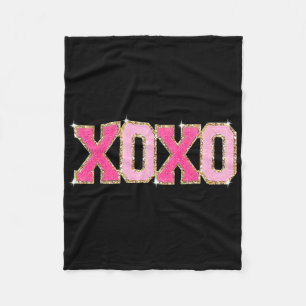 Chenille-Patch-Sparkling-Xoxo-Valentinstag-Herz Fleecedecke