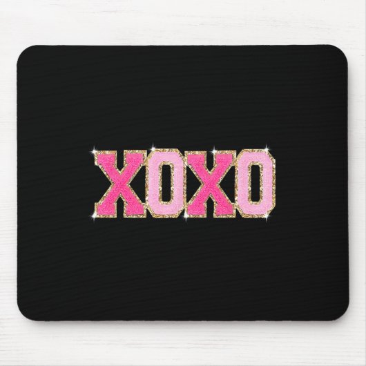 Chenille Patch Sparkling Xoxo Valentinstag Herz Mousepad (Vorne)