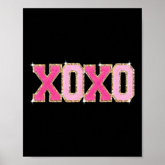 Chenille Patch Sparkling Xoxo Valentinstag Herz Poster (Vorne)