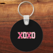 Chenille-Patch-Sparkling-Xoxo-Valentinstag-Herz Schlüsselanhänger (Vorderseite)