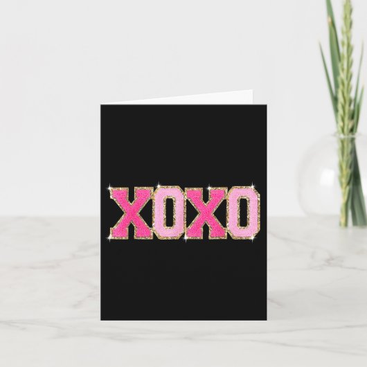 Chenille Patch Sparkling Xoxo-Valentinstag Karte (Vorderseite)