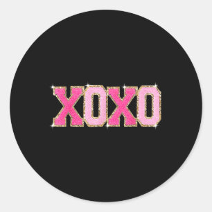 Chenille Patch Sparkling Xoxo-Valentinstag Runder Aufkleber