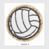 Chenille Volleyball Aufkleber (Blatt)