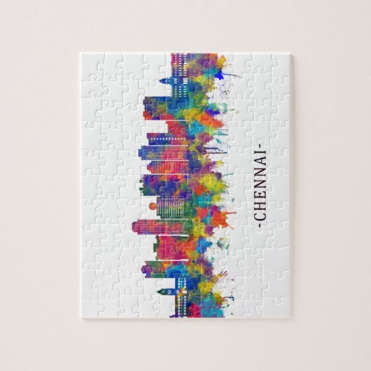 Chennai India Skyline Puzzle (Vertikal)