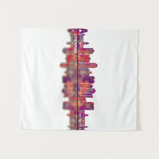 Chennai India Skyline Wandteppich (Vorderseite (Horizontal))