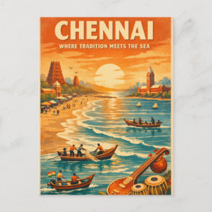 Chennai, Indien, in einem klassischen Retro-Look Postkarte