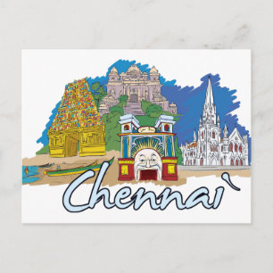 Chennai, Indien Postkarte