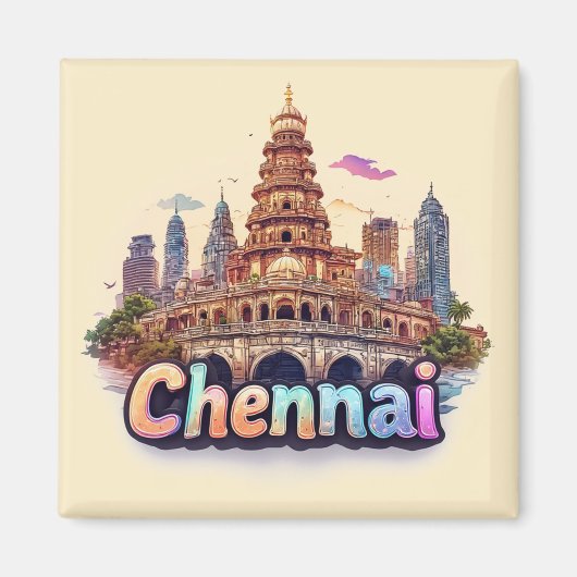 Chennai Indien Reise Design 🇮🇳 Magnet (Vorne)