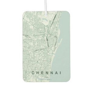 Chennai Indien Stadtplan Minimales Design Autolufterfrischer
