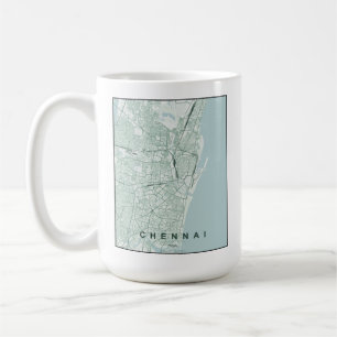 Chennai Indien Stadtplan Minimales Design Kaffeetasse