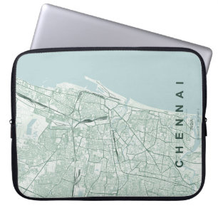 Chennai Indien Stadtplan Minimales Design Laptopschutzhülle