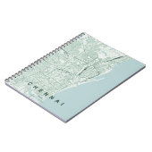 Chennai Indien Stadtplan Minimales Design Notizblock (Linke Seite)