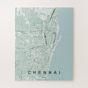 Chennai Indien Stadtplan Minimales Design Puzzle