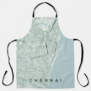 Chennai Indien Stadtplan Minimales Design Schürze