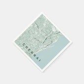 Chennai Indien Stadtplan Minimales Design Serviette (Ecke)