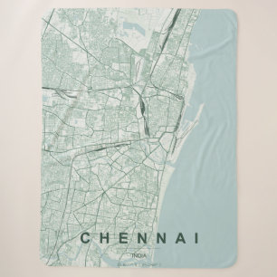 Chennai Indien Stadtplan Minimales Design Sherpadecke