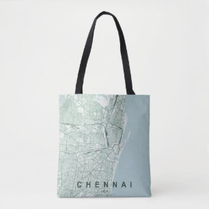 Chennai Indien Stadtplan Minimales Design Tasche