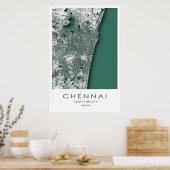 Chennai Map Poster| Madras| Tamil Nadu| Indien Poster (Küche)