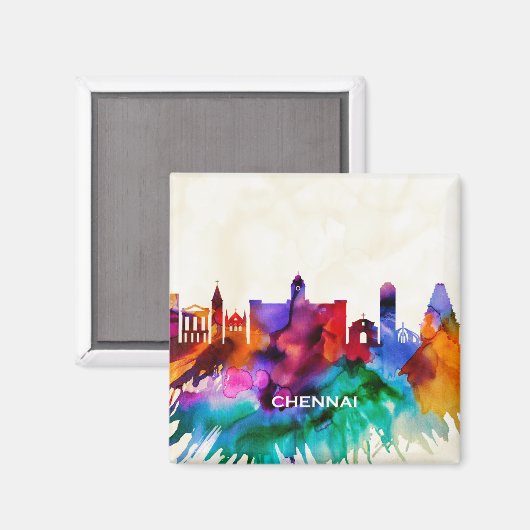Chennai Skyline Magnet (Vorderseite/Rückseite)