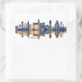 Chennai Skyline Rechteckiger Aufkleber (Tasche)