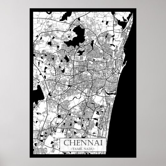 Chennai Tamil Nadu Map Poster (Vorne)