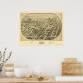 Chenoa, IL Panorama Karte - 1869 Poster (Küche)