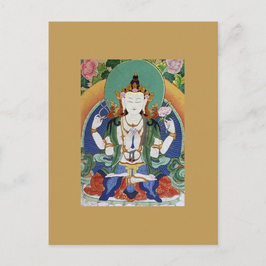 Chenrezig Bodhisattva des Mitgefühls Postkarte (Vorderseite)