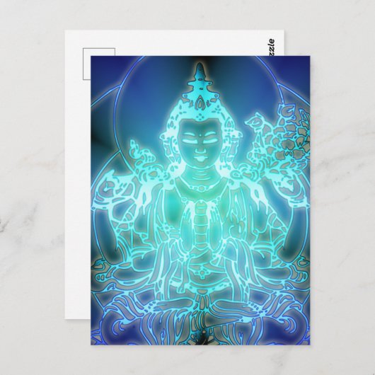 Chenrezig kosmisches Mitgefühl Postkarte Tibetian (Vorne/Hinten)