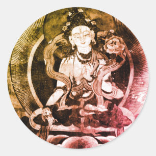 Chenrezing Buddha, Vintage Heruka, Tibet Runder Aufkleber
