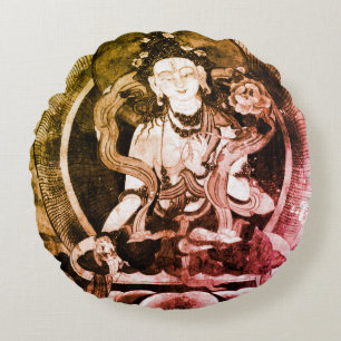 Chenrezing Buddha, Vintages Heruka, Tibet Rundes Kissen