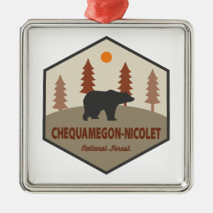 Chequamegon-Nicolet National Forest Bear Ornament Aus Metall
