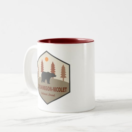 Chequamegon-Nicolet National Forest Bear Zweifarbige Tasse (Vorderseite Links)
