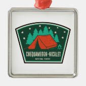 Chequamegon-Nicolet National Forest Camping Ornament Aus Metall (Vorne)