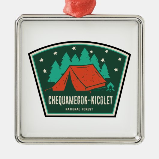 Chequamegon-Nicolet National Forest Camping Ornament Aus Metall (Vorne)