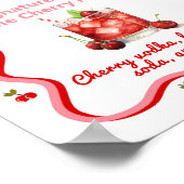Cheques Drinks Cherry Brautparty Tafelschild Poster (Ecke)