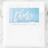 Cheques Watercolor Mini Wein, Mini Champagne Label Rechteckiger Aufkleber (Tasche)