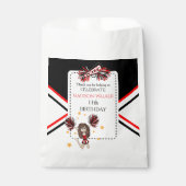 Chereleader Birthday Party Black, Red, White Geschenktütchen (Vorderseite)