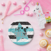 Chereleader Blue Silver Black Cheer Geburtstag Pappteller (Party)