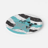 Chereleader Blue Silver Black Cheer Geburtstag Pappteller (Schrägansicht)