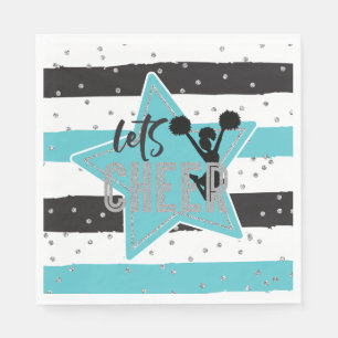 Chereleader Blue Silver Black Cheer Geburtstag Serviette