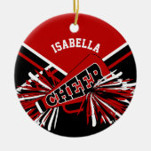 Chereleader 📣 dunkelrot, schwarz und weiß keramikornament (Vorne)