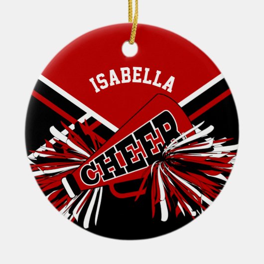 Chereleader 📣 dunkelrot, schwarz und weiß keramikornament (Vorne)