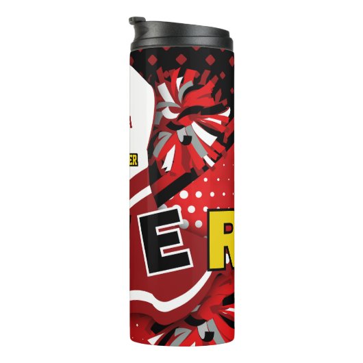 Chereleader Red and White Uniform Cheer Thermosbecher (Nach rechts gedreht)