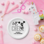 Chereleader Silver and Black Chee Geburtstag Pappteller (Party)