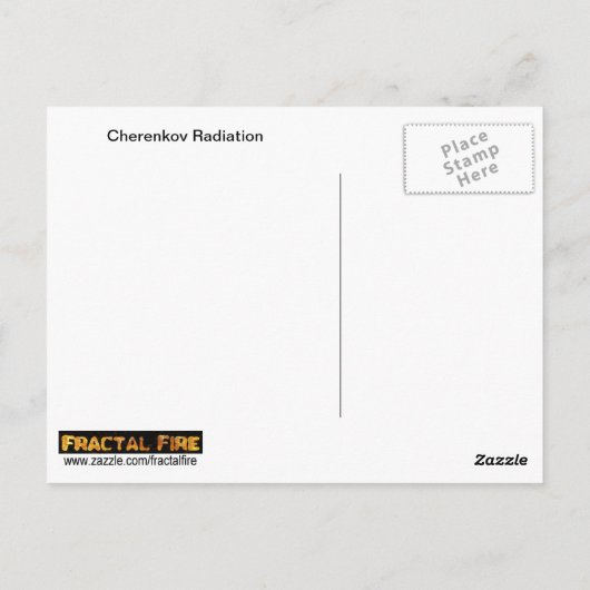 Cherenkov-Strahlung Postkarte (Rückseite)