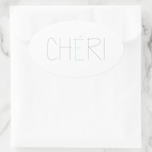 CHERI OVALER AUFKLEBER (Tasche)